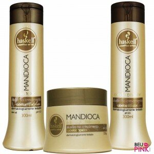 Kit Mandioca Shampoo 300 ml +Condicionador 300ml+ Máscara 250ml Haskell